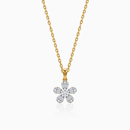 Gold Bloom Bold Lab Grown Diamond Pendant