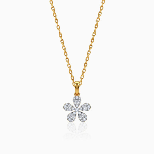 Gold Bloom Bold Lab Grown Diamond Pendant