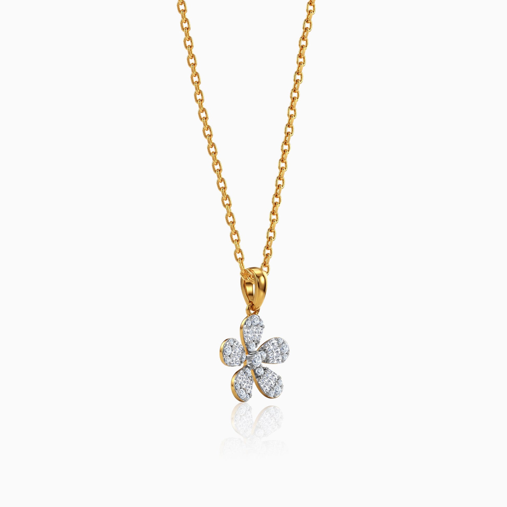 Gold Bloom Bold Lab Grown Diamond Pendant