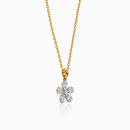 Gold Bloom Bold Lab Grown Diamond Pendant