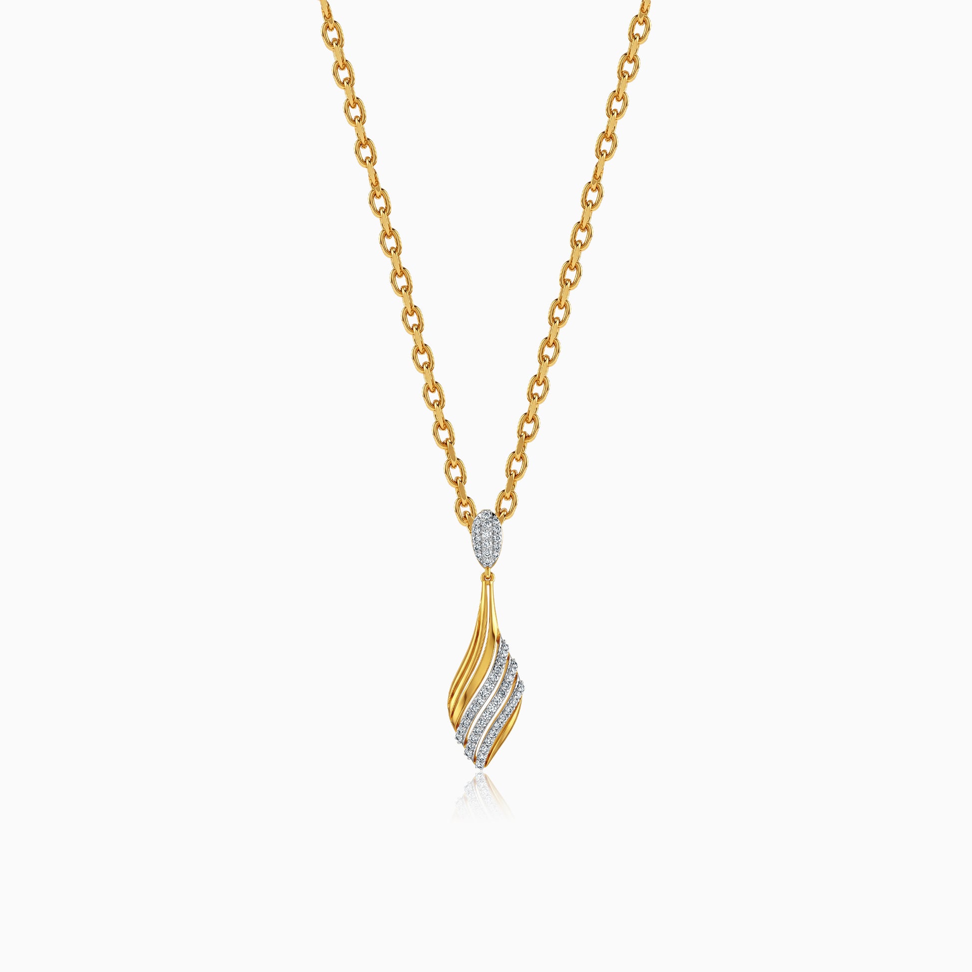 Gold Aurora Drift Lab Grown Diamond Pendant