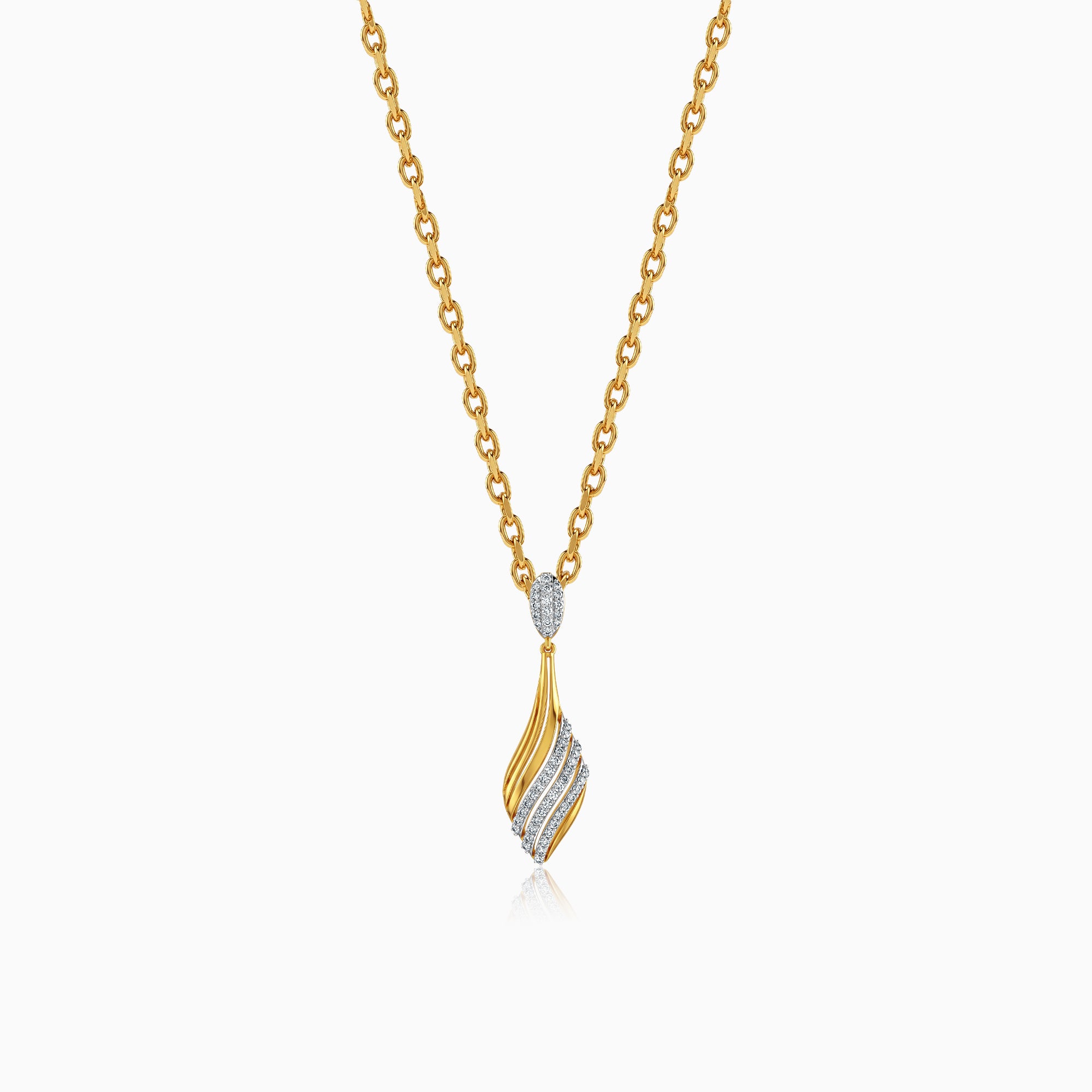 Gold Aurora Drift Lab Grown Diamond Pendant