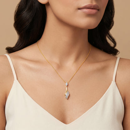 Gold Aurora Drift Lab Grown Diamond Pendant