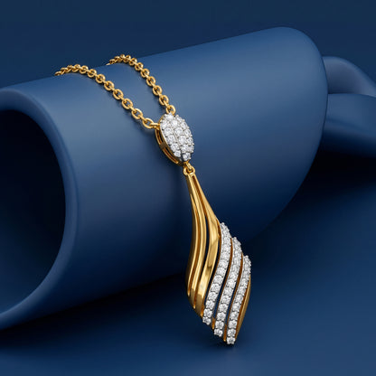 Gold Aurora Drift Lab Grown Diamond Pendant