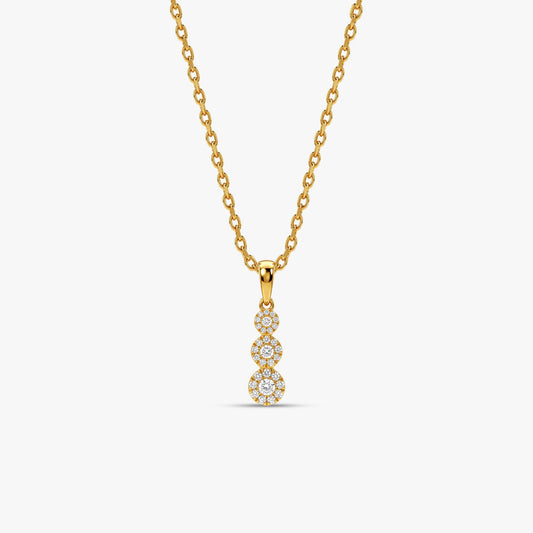 Gold Trio Lumiere Lab Grown Diamond Pendant