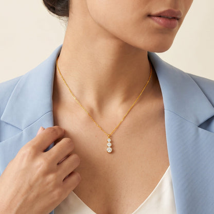 Gold Trio Lumiere Lab Grown Diamond Pendant