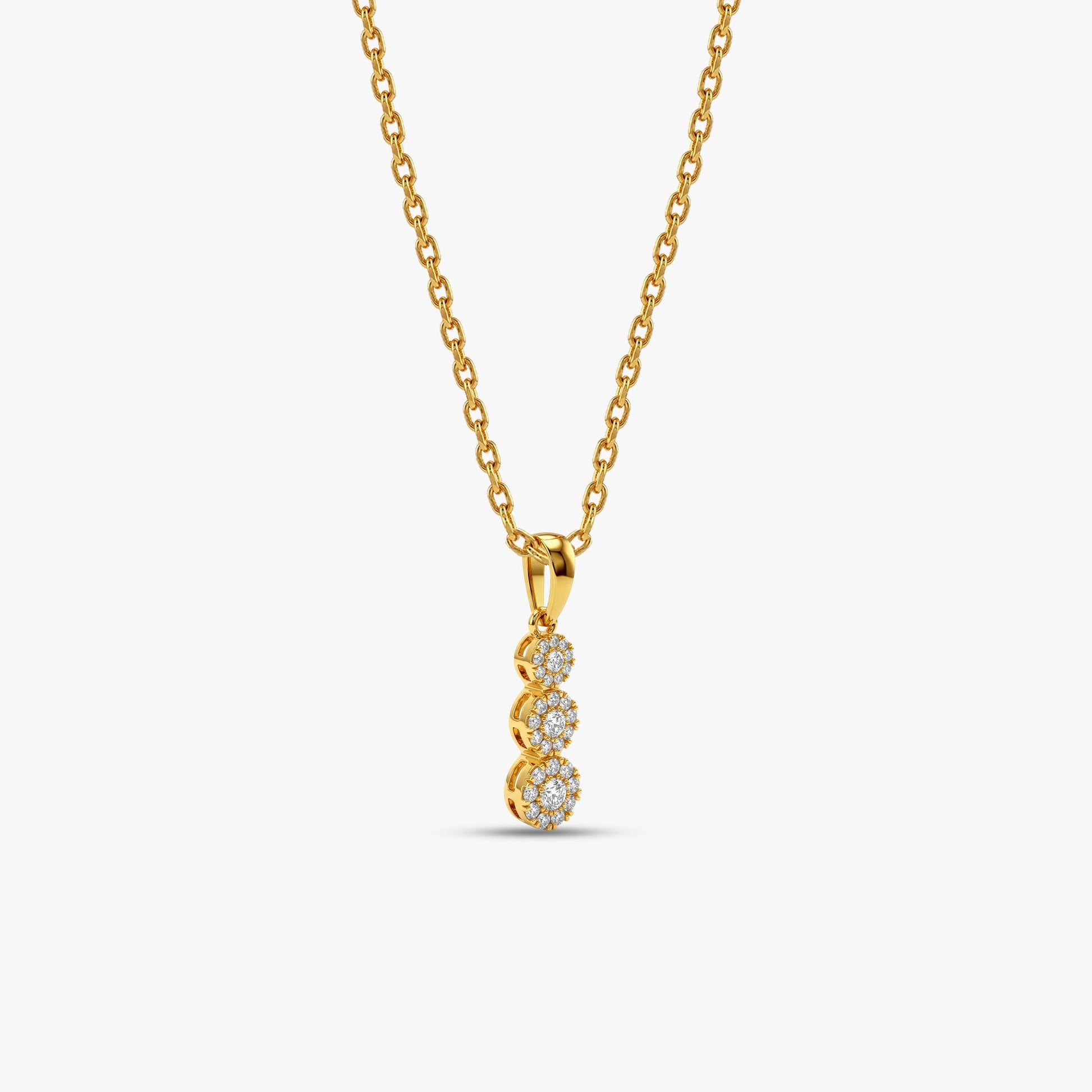 Gold Trio Lumiere Lab Grown Diamond Pendant