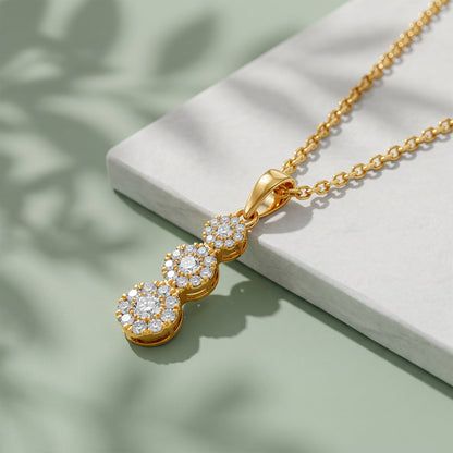 Gold Trio Lumiere Lab Grown Diamond Pendant