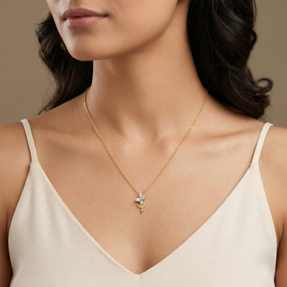 Gold Everlasting Bloom Lab Grown Diamond Pendant