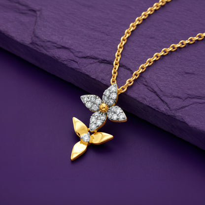 Gold Everlasting Bloom Lab Grown Diamond Pendant