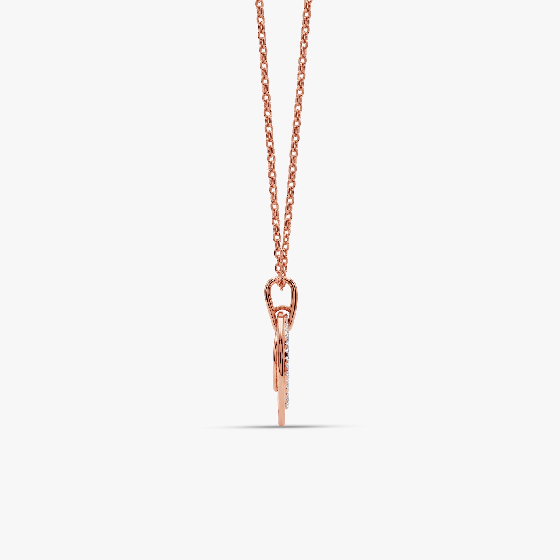 Rose Gold Rosette Orbit Lab Grown Diamond Pendant