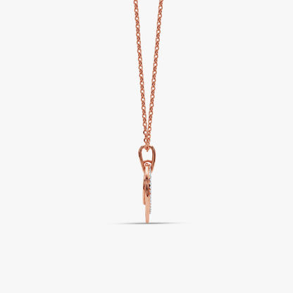 Rose Gold Rosette Orbit Lab Grown Diamond Pendant