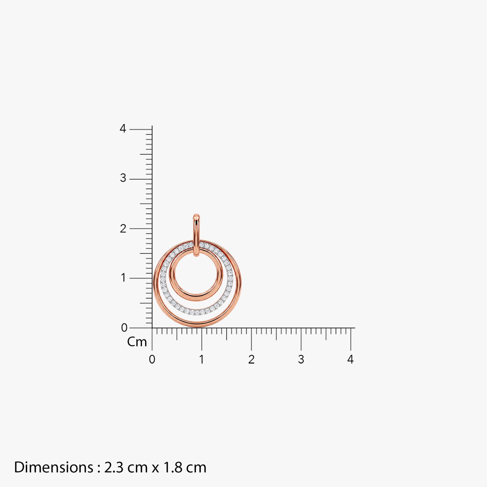 Rose Gold Rosette Orbit Lab Grown Diamond Pendant