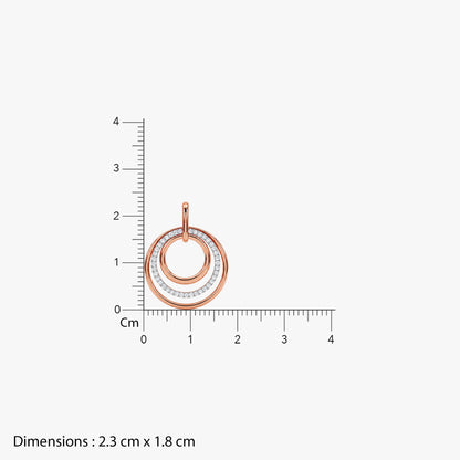 Rose Gold Rosette Orbit Lab Grown Diamond Pendant