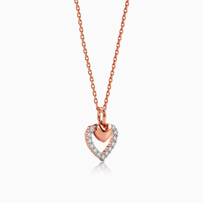 Rose Gold Twinkling Heart Lab Grown Diamond Pendant