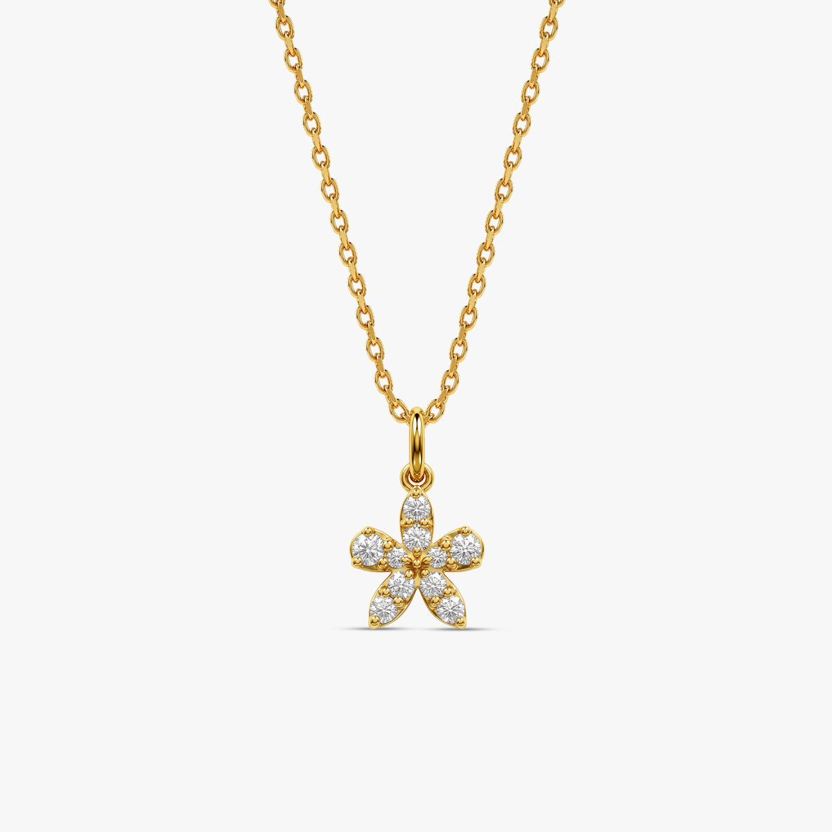 Gold Fleur Charmante Lab Grown Diamond Pendant