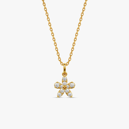 Gold Fleur Charmante Lab Grown Diamond Pendant