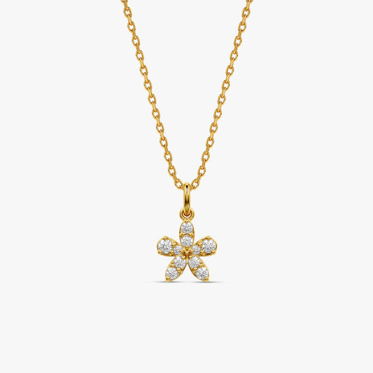 Gold Fleur Charmante Lab Grown Diamond Pendant