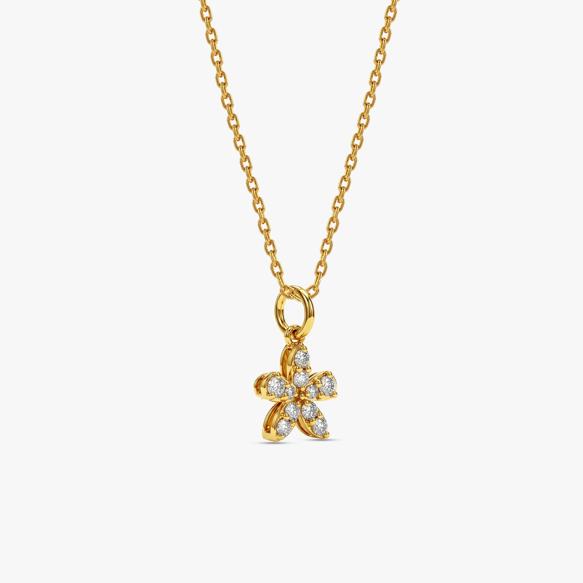 Gold Fleur Charmante Lab Grown Diamond Pendant