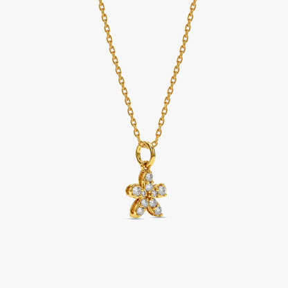 Gold Fleur Charmante Lab Grown Diamond Pendant