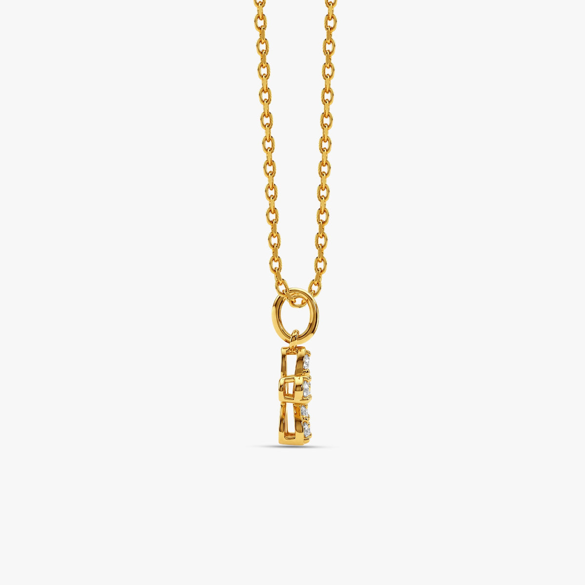 Gold Fleur Charmante Lab Grown Diamond Pendant