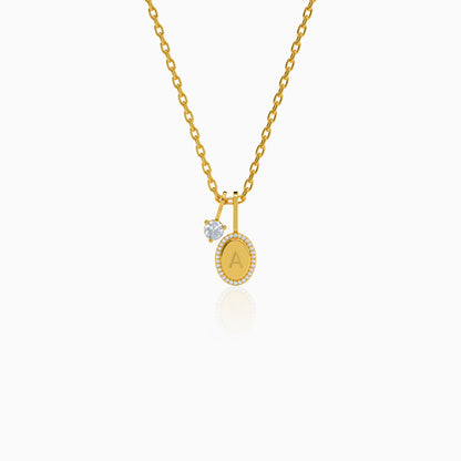 Personalised Gold Forever You Lab Grown Diamond Initial Pendant (9K)
