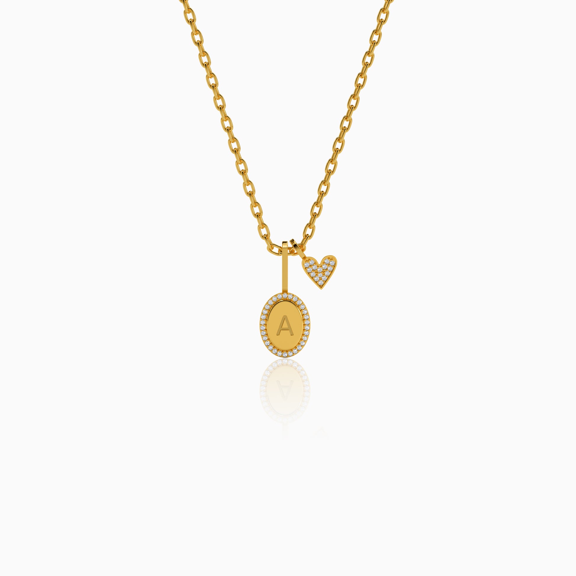 Personalised Gold Forever Lab Grown Diamond Initial Pendant (9K)