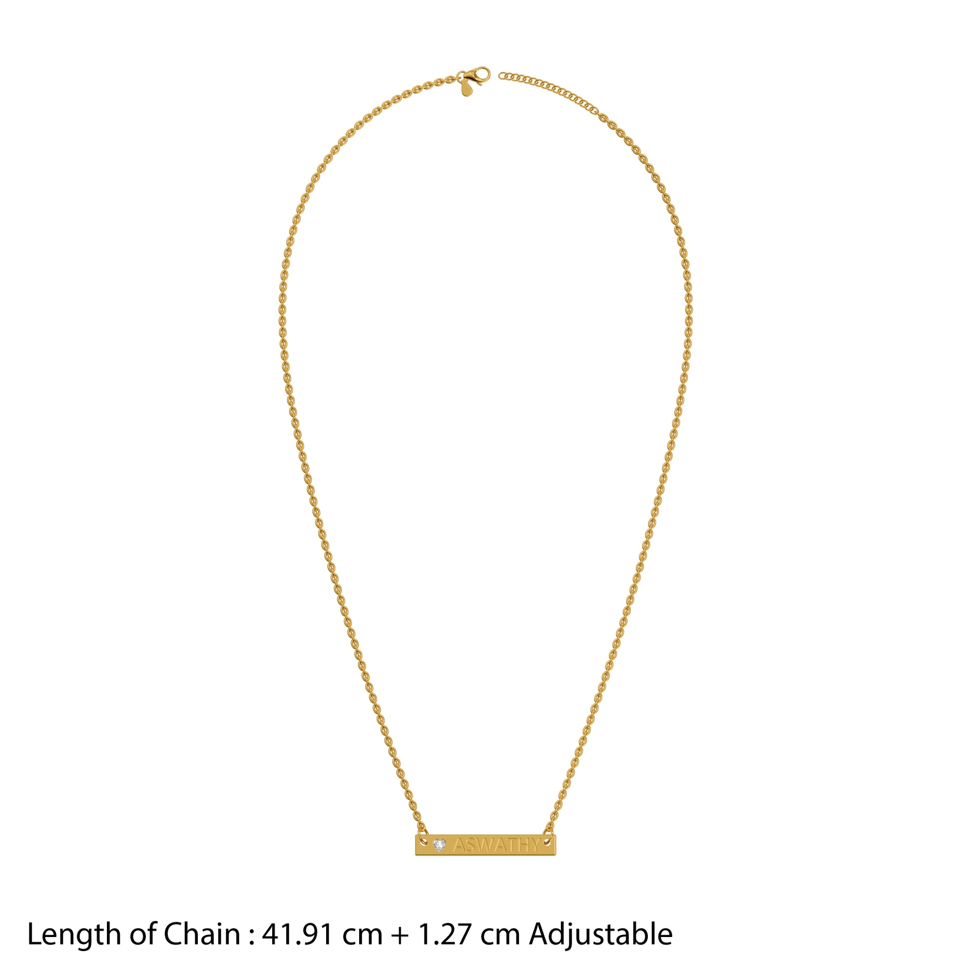 Personalised Gold Beautiful Lab Grown Diamond Necklace (9k)