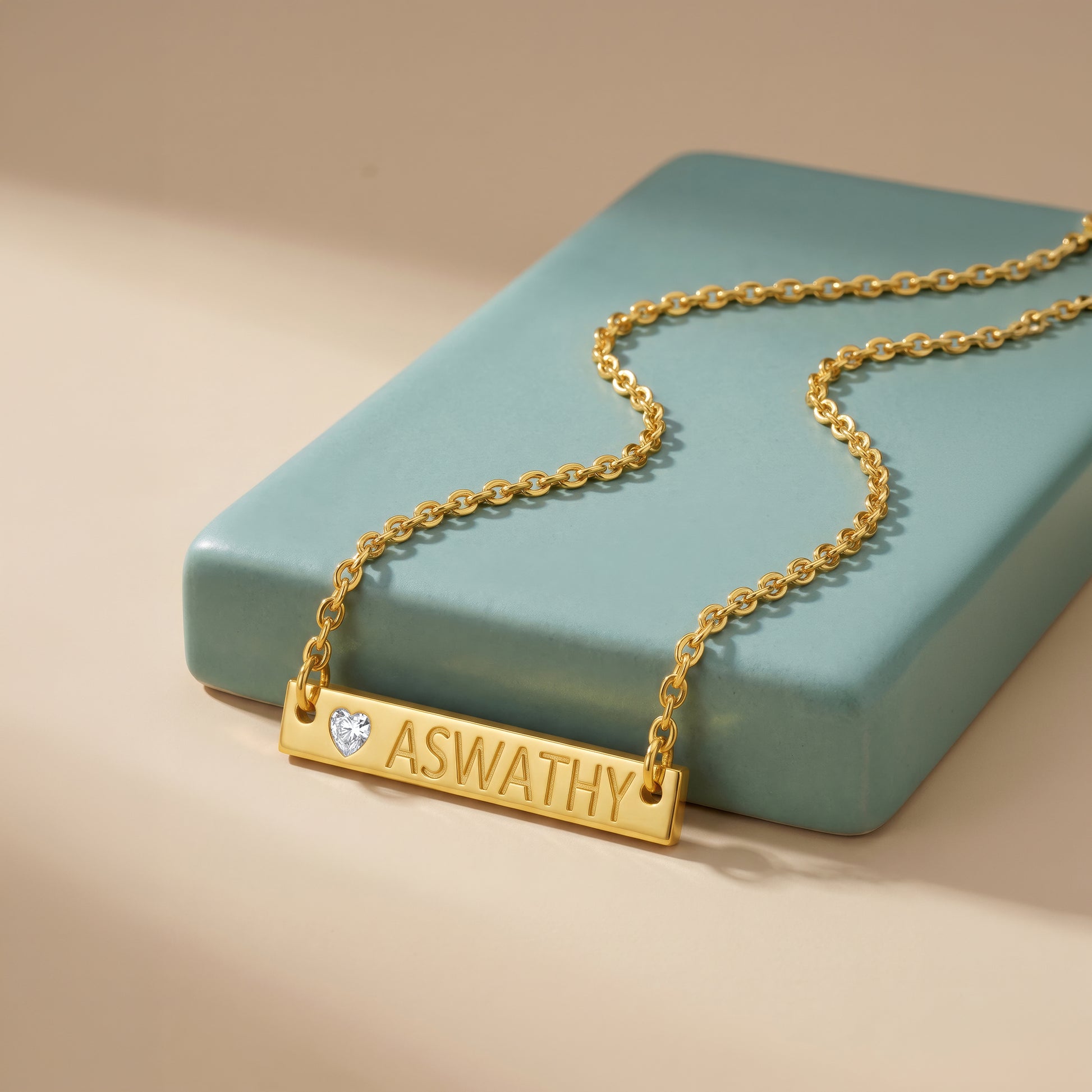 Personalised Gold Beautiful Lab Grown Diamond Necklace (9k)