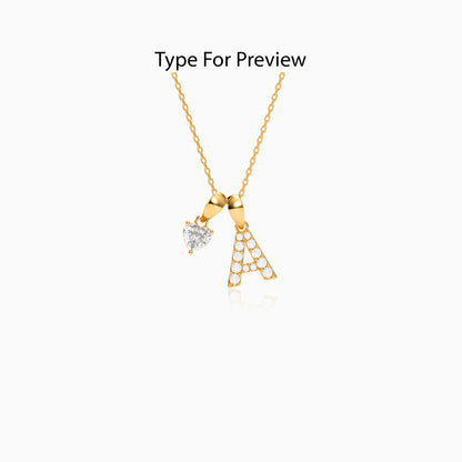 Personalised Gold Luv Lab Grown Diamond Initial Pendant (9K)