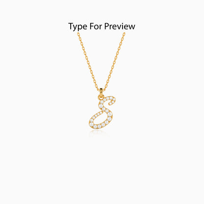 Personalised Gold Pretty Lab Grown Diamond Initial Pendant