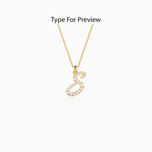 Personalised Gold Pretty Lab Grown Diamond Initial Pendant
