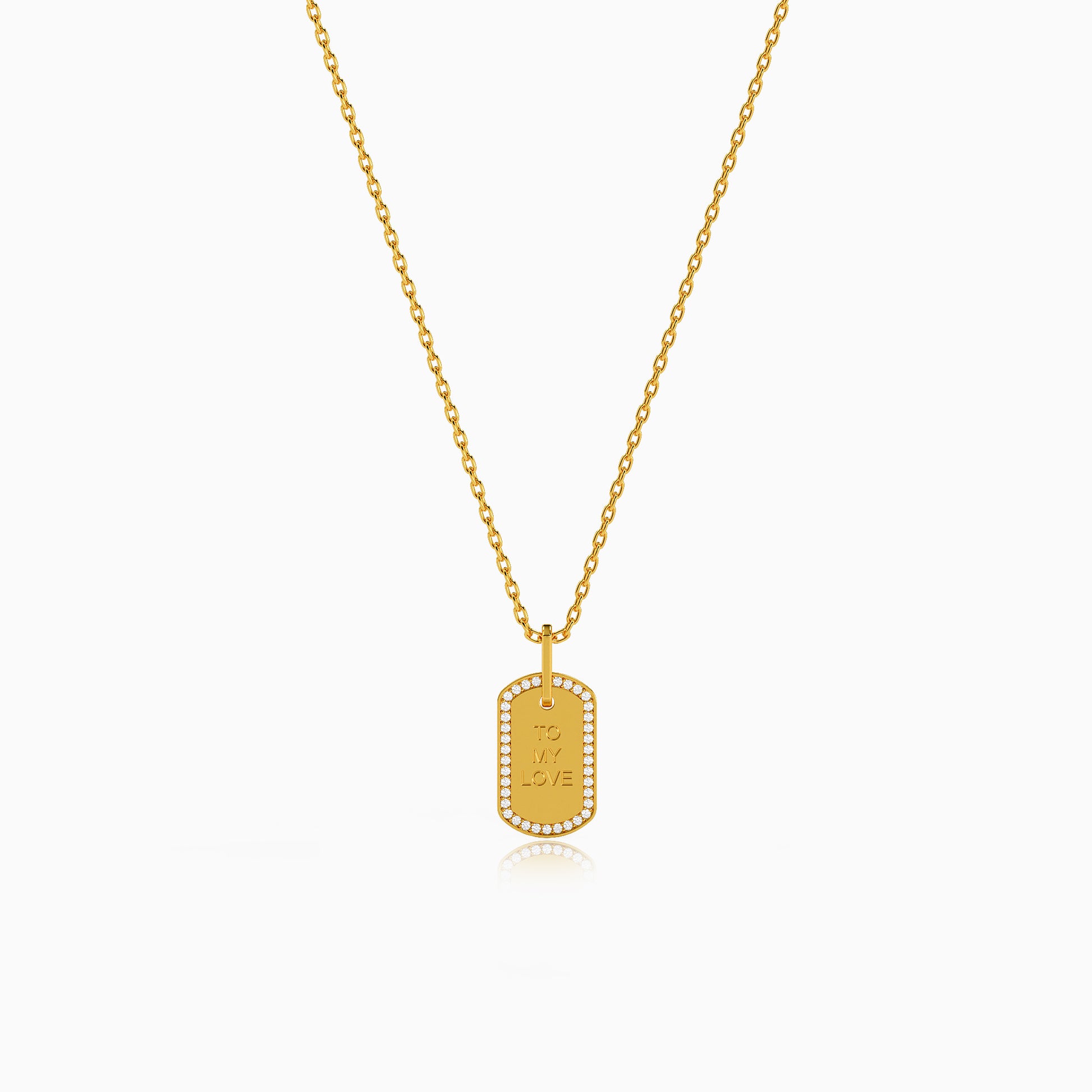 Personalised Gold Something Timeless Lab Grown Diamond Pendant (9K)