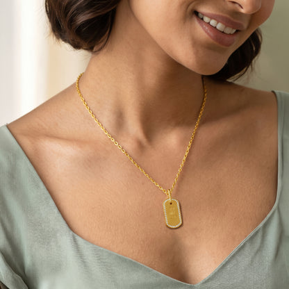 Personalised Gold Something Timeless Lab Grown Diamond Pendant (9K)
