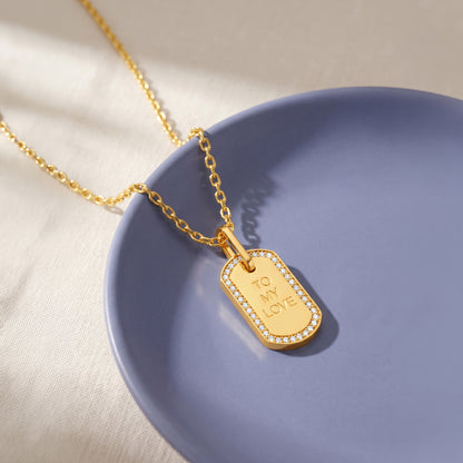 Personalised Gold Something Timeless Lab Grown Diamond Pendant (9K)