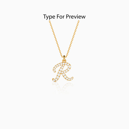 Personalised Gold Classic Lab Grown Diamond Initial Pendant