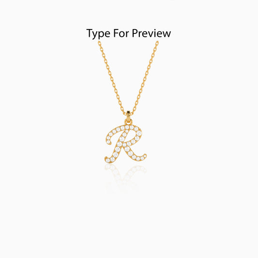 Personalised Gold Classic Lab Grown Diamond Initial Pendant