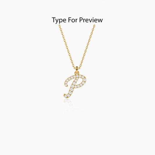 Personalised Gold Stylish Lab Grown Diamond Initial Pendant