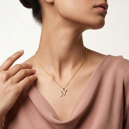 Personalised Gold Glow Lab Grown Diamond Initial Pendant
