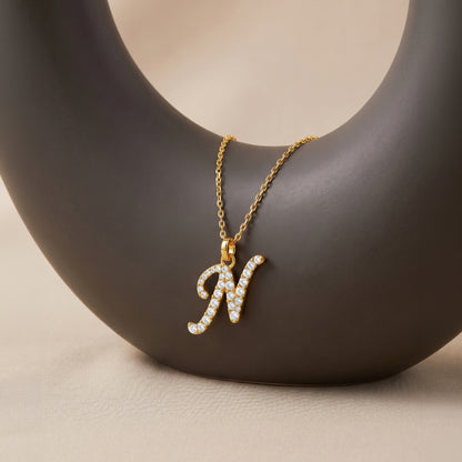 Personalised Gold Glow Lab Grown Diamond Initial Pendant