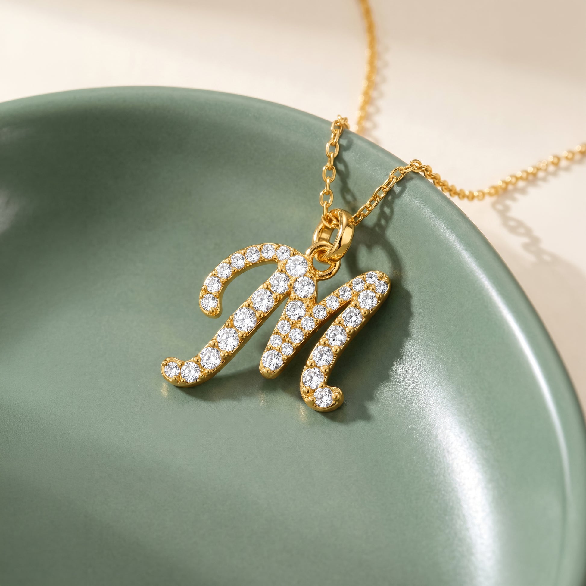 Personalised Gold Grace Lab Grown Diamond Initial Pendant