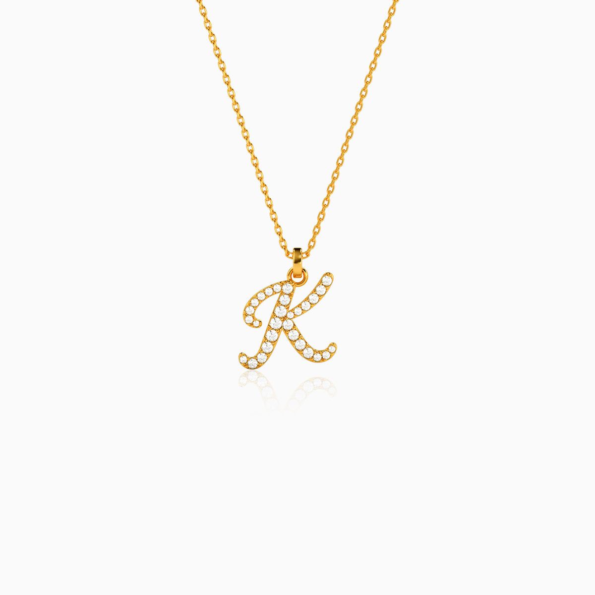 Personalised Gold Shine Lab Grown Diamond Initial Pendant