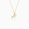 Personalised Gold Sparkle Lab Grown Diamond Initial Pendant