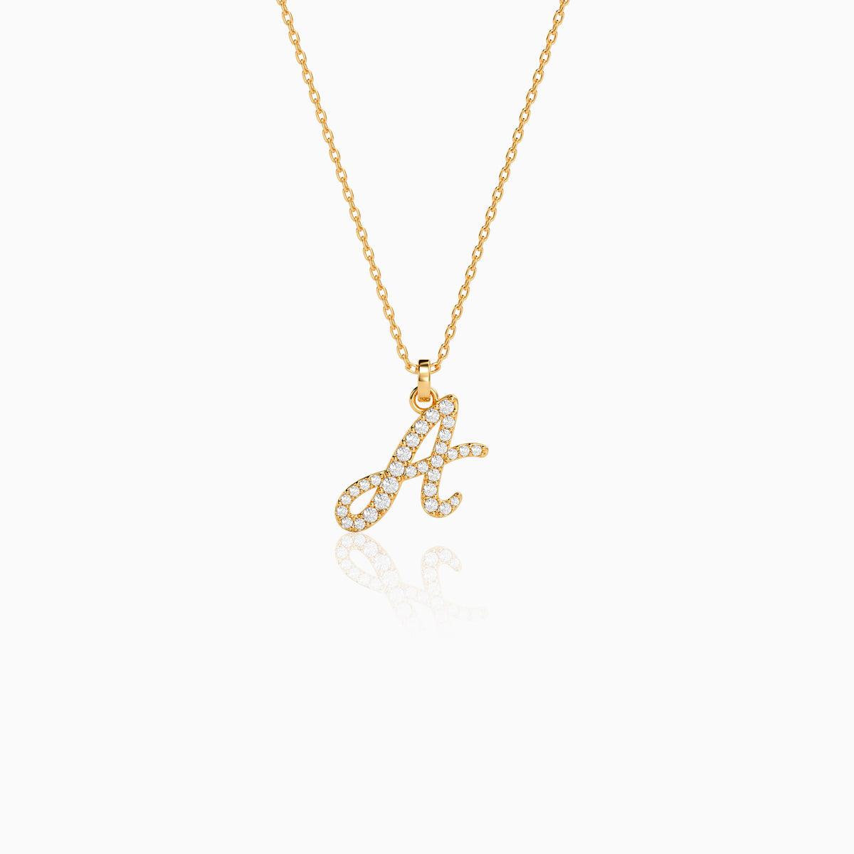 Personalised Gold Sparkle Lab Grown Diamond Initial Pendant