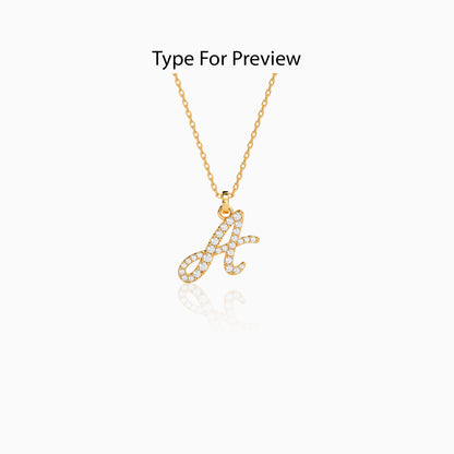 Personalised Gold Sparkle Lab Grown Diamond Initial Pendant