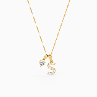 Personalised Gold Lovely Lab Grown Diamond Initial Pendant (9k)