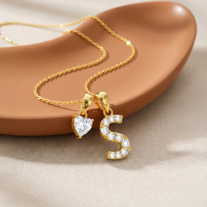 Personalised Gold Lovely Lab Grown Diamond Initial Pendant (9k)