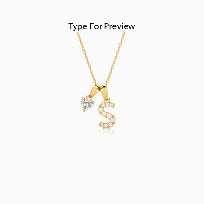 Personalised Gold Lovely Lab Grown Diamond Initial Pendant (9k)