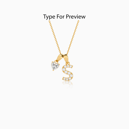 Personalised Gold Lovely Lab Grown Diamond Initial Pendant (9k)