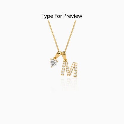 Personalised Gold Love You Lab Grown Diamond Initial Pendant (9K)